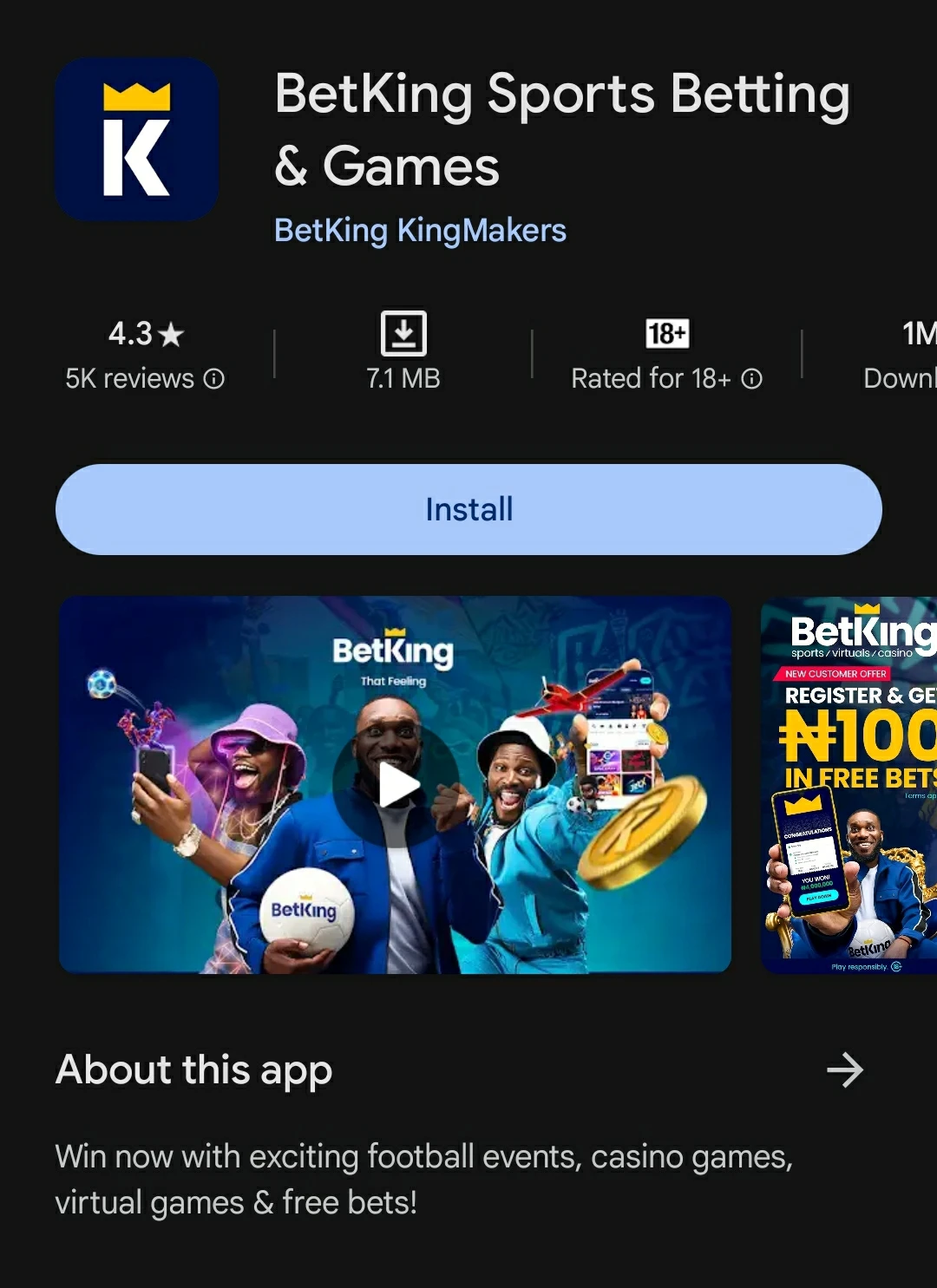 Betking installation