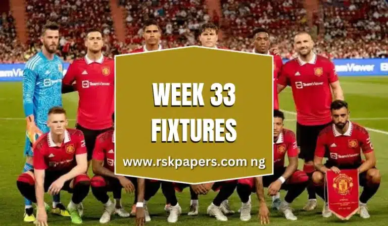 Week 33 pool fixtures 2025