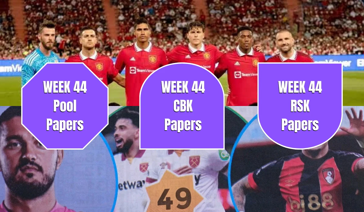 Complete Week 44 pool codes 2025