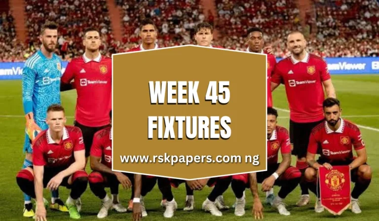 week 45 pool fixtures 2025
